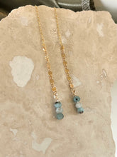 Load image into Gallery viewer, Dainty blue stone gold filled threaders
